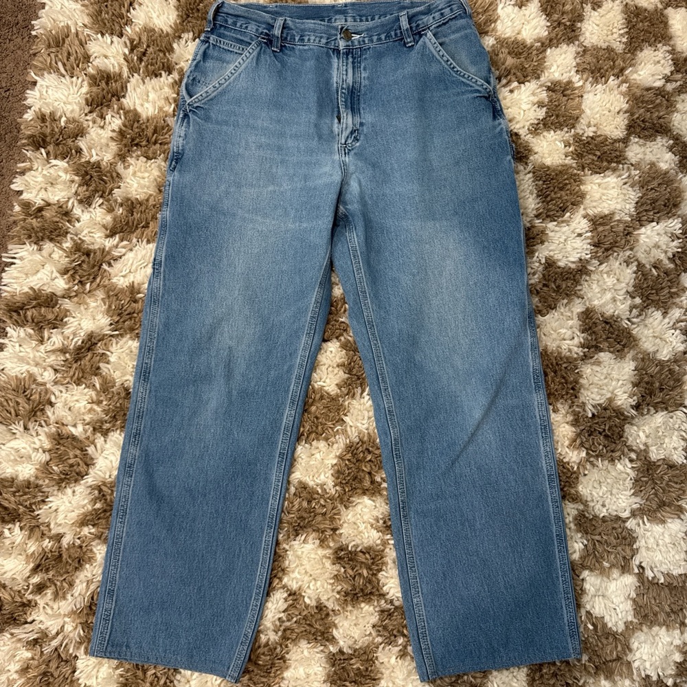 Carhartt Men's Light Blue Carpenter Y2K Jeans